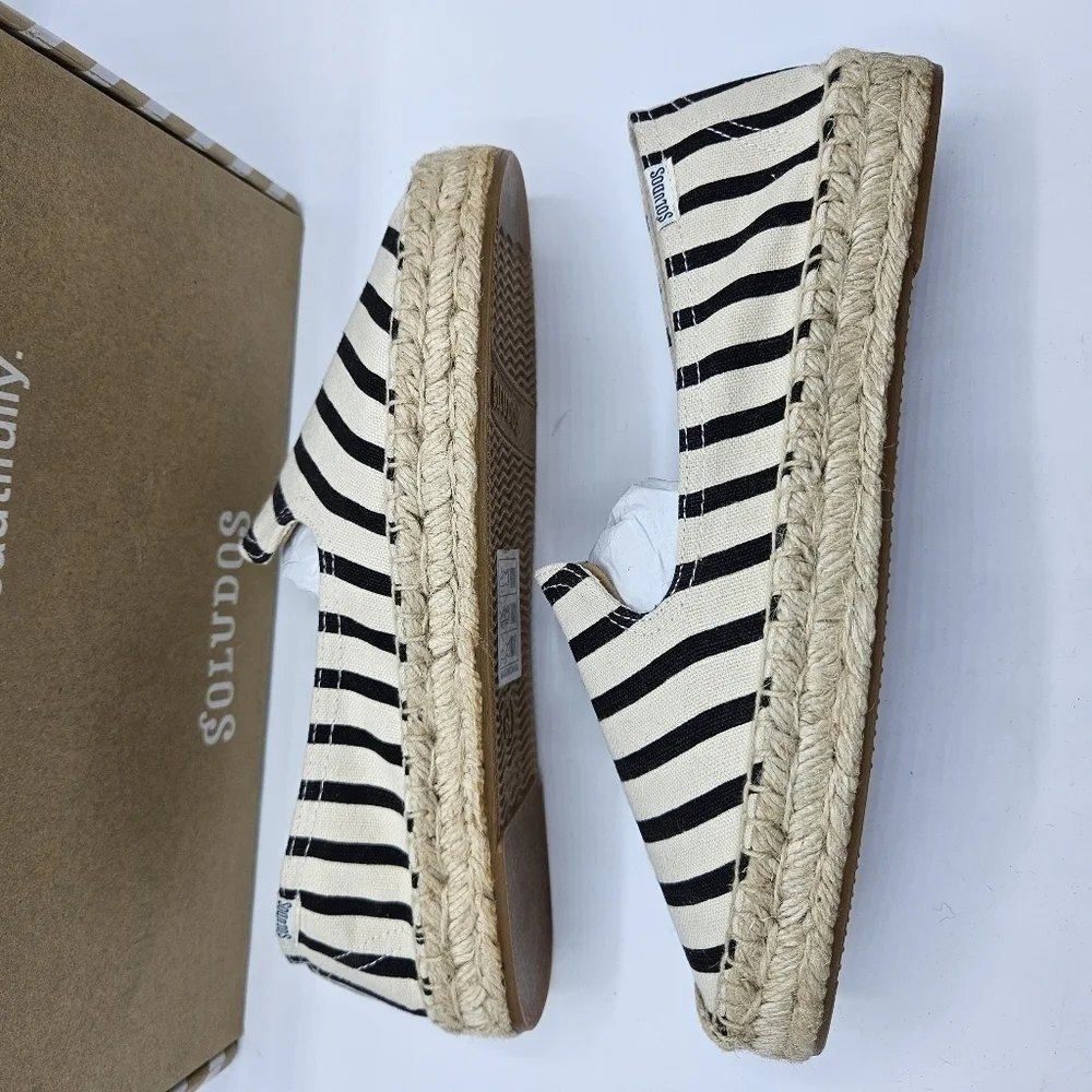 NWT Soludos Classic stripe smoking slipper size 8 1/2